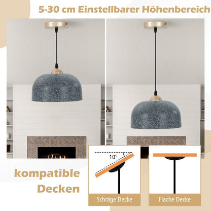 Deckenleuchte Mit Verstellbarem Hängekabel & E27 Sockel Pendelleuchte Hängelampe Grau